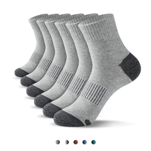 Consejos para Comprar Deportes Caballero favoritos de las personas. 41 Ausein Calcetines Hombre 6 Pares, Calcetines Deportivos Algodón Transpirables, Absorbe el sudor y antiolor, Tines Correr Largos, Medias antideslizantes para Baloncesto,Running,...