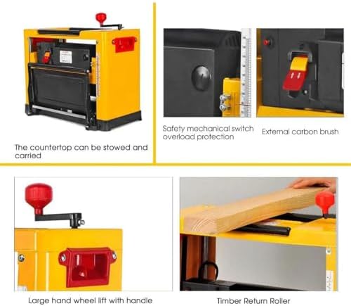 Electric Wood Planer, 2000W Power & 8000RPM Speed for Smooth Woodworking, Adjustable Thickness for DIY Projects & Professional Use