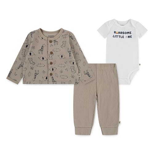 Image of HUGGIES Baby Bodysuit, Sweater and Pants 3-piece Outfit Set