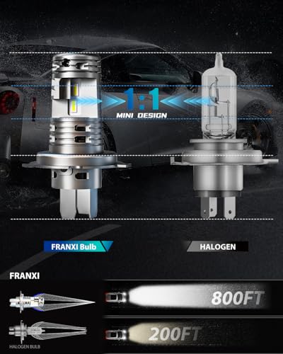 Image of FRANXI H4 /9003 /HB2 Bulbs, 16000LM Super Bright Fog Lights, Pack of 2