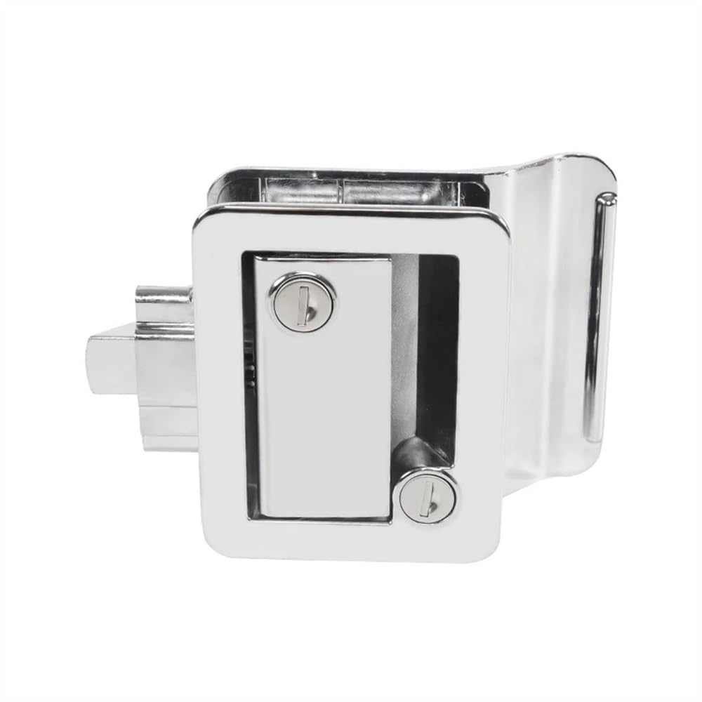 Manija de Cerradura de Puerta de Entrada de Camper con Llave, Kit de Seguridad, Cerradura de Puerta Interna y Externa de aleación (Color : Chrome)
