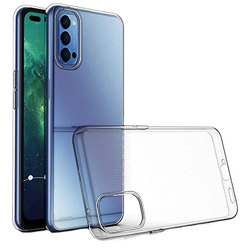 Image of Transparent Silicone Case compatible with Oppo Reno 4 5G Case - Shockproof Clear Flexible Transparent TPU Case Cell Phone Case Protective Case