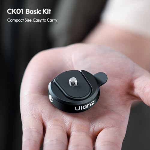 Image of ULANZI CK01 Cka Quick Release Base Set Camera Accessories, Quick Setup Kit with 1 /4'' Screw for GoPro DJI Insta360 AKASO Action Cameras, Small Camera and Lights Super-Quick Switching