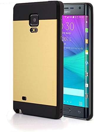 Galaxy Note Edge Case,[Gold/Black] MOTOMO Galaxy Note Edge Case Aluminum [Brushed Aluminum] [Straight Edges] Metal Cover Protective Case for Galaxy Note Edge N915 - Retail Packaging MOEDGDBK