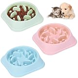 WideSmart 3Pcs Gamelle Anti Glouton pour Chien,Bol de Chien Slow Feeder Bol d'alimentation Lente pour Chien Alimentation Ralentie Interactive Animaux Cuvette d'eau de Boisson d'animal Familier