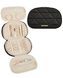 BAGSMART Travel Jewelry Case Jewelry Organizer Storage Roll Rings Necklaces Earrings Bracelets Brooches Watch Large Portable Black