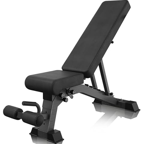 LINBOLUSA Adjustable Weight Bench - Heavy Duty Bench,1200LB Capacity Stable Workout Bench, Full Body Workout Exercise Bench for Home, Fully Upright Backrest Design, Adjustable Incline Decline Bench Press - 2024 Cover