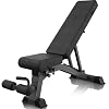 Adjustable Weight Bench – 1200lbs Capacity Workout Bench, Full Body Workout Exercise Bench for Home, Fully Upright Backrest Design, Adjustable Incline Decline Bench Press – 2025 Version Black