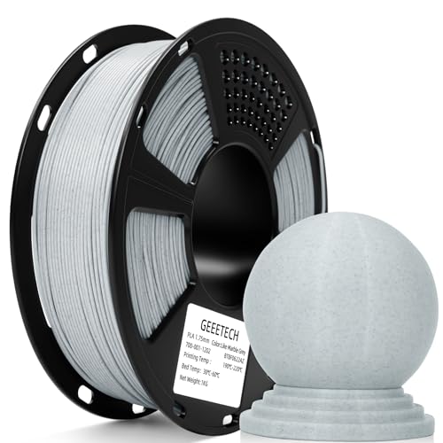 ⚡ Geeetech Marble PLA 3D Printer Filament, Stone-Like Appearance, 1kg Spool (2.2lbs), 1.75mm Dimensional Accuracy +/- 0.02 mm, Marble White-Grey Color