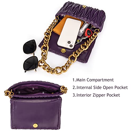 Image of Montana West Quilted Small Shoulder Bag for Women Y2K Trendy Cute Clutch Underarm Purse with 2 Removable Straps