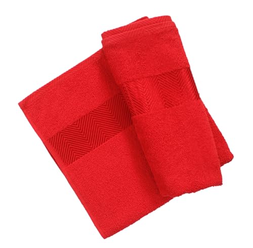 Image of Fash Home 500 GSM Towel 70x140 cm - 1 Pc, Ultra Soft, Highly Absorbent, Quick Dry, Plush & Durable Cotton Bath Towel for Home, Gym & Spa (Maroon Red)