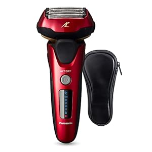 Panasonic ARC5 Electric Razor for Men with Pop-up Trimmer, Wet Dry 5-Blade Electric Shaver with Intelligent Shave Sensor and 16D Flexible Pivoting Head – ES-ALV6HR (Red)