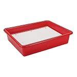 Storex Letter Size Flat Storage Tray – Organizer Bin for Classroom, Office and Home, Red, 5-Pack (62518U05C) , 10 x 13 x 3 Inches - Image 5