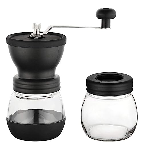 TMZ® Manual Coffee Bean Grinder | Adjustable Coarseness Ceramic Mill | Hand Held Coffee Mill | Compact Crank For Home, Office & Travelling