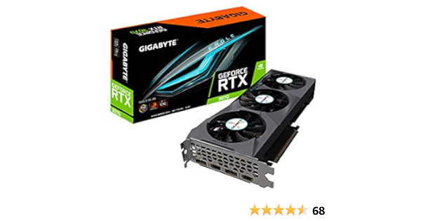 Gigabyte GeForce RTX 3070 Eagle OC 8G (REV2.0) Graphics Card, 3X