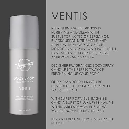 Designer Fragrances 4 Pack Assorted Bundle Men's Body Spray Deodorant Cans - Azul - Lite Blu - One Billion - Ventus - Instant Freshness on The Go - Long Lasting Smell - Great Male Gift Sets - 150ml - Image 6