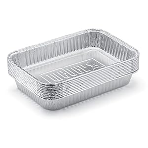 Weber Aluminum Drip Pans, 5 x 1.4 x 7.5 Inches, Set of 10