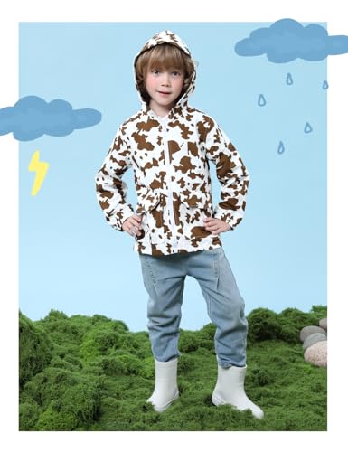 Image of COSLAND Toddler Boys Girls Rain Jacket Waterproof Hooded Raincoat, 2-5T