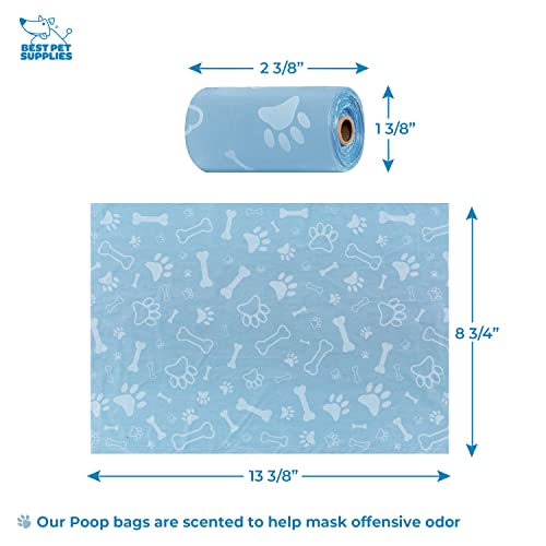 Image of Best Pet Supplies Dog Poop Bag Holder Leash Attachment Reusable Dispenser for Travel, Walking, Park, and Outdoor Use, Durable with Clip-On - Baby Blue, Pack of 2