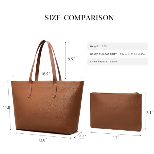 Bolso Tote de Cuero Genuino para Mujer miniatura 3