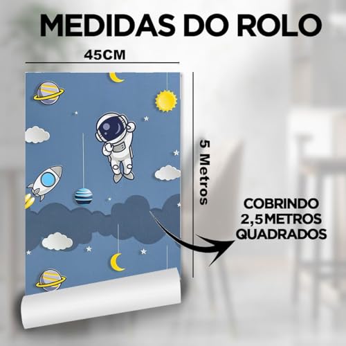 Papel De Parede Adesivo Para Cozinha Astronauta Infantil 5m Papel Contact Adesivo Para Moveis Sala C