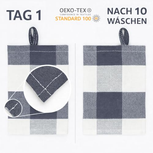 LivinEase Geschirrtücher - Küchentücher aus 100% Baumwolle - 5er-Pack Saugfähiges Set 70 x 50 cm, Grau