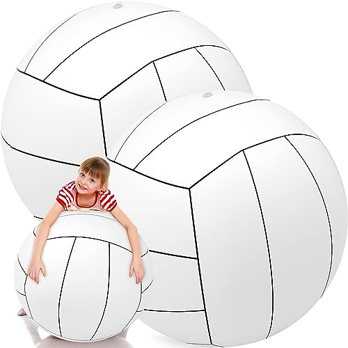 Libima 2 Pcs 27 Inch Giant Inflatable Volleyball Large Beach Pool Games Toys for Outdoor Activity Themed Party (Classic)