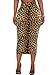 Women's Long Midi Pencil Skirt - High Waisted Animal Print Bodycon Summer Casual Club Going Out Y2K Tight Skirts Leopard Black XXL