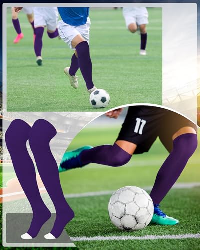 Image of Panitay 2 Pairs Over The Knee Baseball Socks High Football Softball Socks Sport Extra Long for Boys Girls Youth Women Men