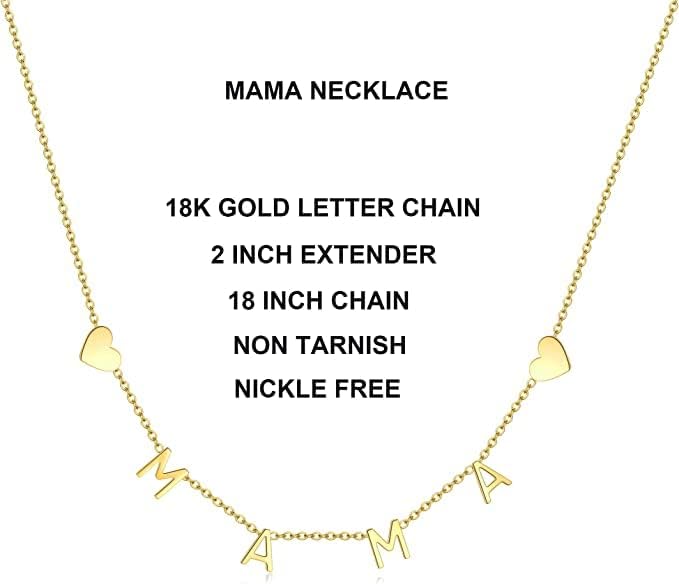 RWQIAN Mama Necklace for Women - Pendant Necklace Gifts for New Mom, Expecting Mom, First Mother's Day - Image 6