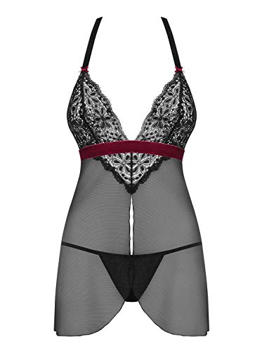 Babydoll Obsessive Rossita noir S nuisette galbante silhouette