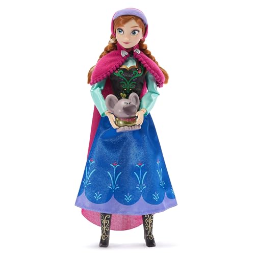 Disney Store Official, Frozen, Anna, boneca clássica, 30 cm, para crianças, brinquedo totalmente posável com vestido de inverno característico e amigo surpresa, para maiores de 3 anos