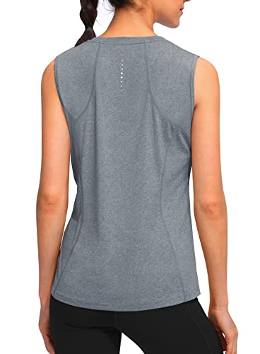 YYV Women's Workout Tank Tops Lightweight Sleeveless Shirts for Women Loose Fit Tops for Athletic Running Tennis Yoga
