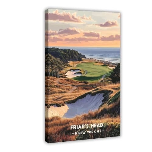 OIQUTGNG Póster de campo de golf de Friar's Head (30 x 45 cm)