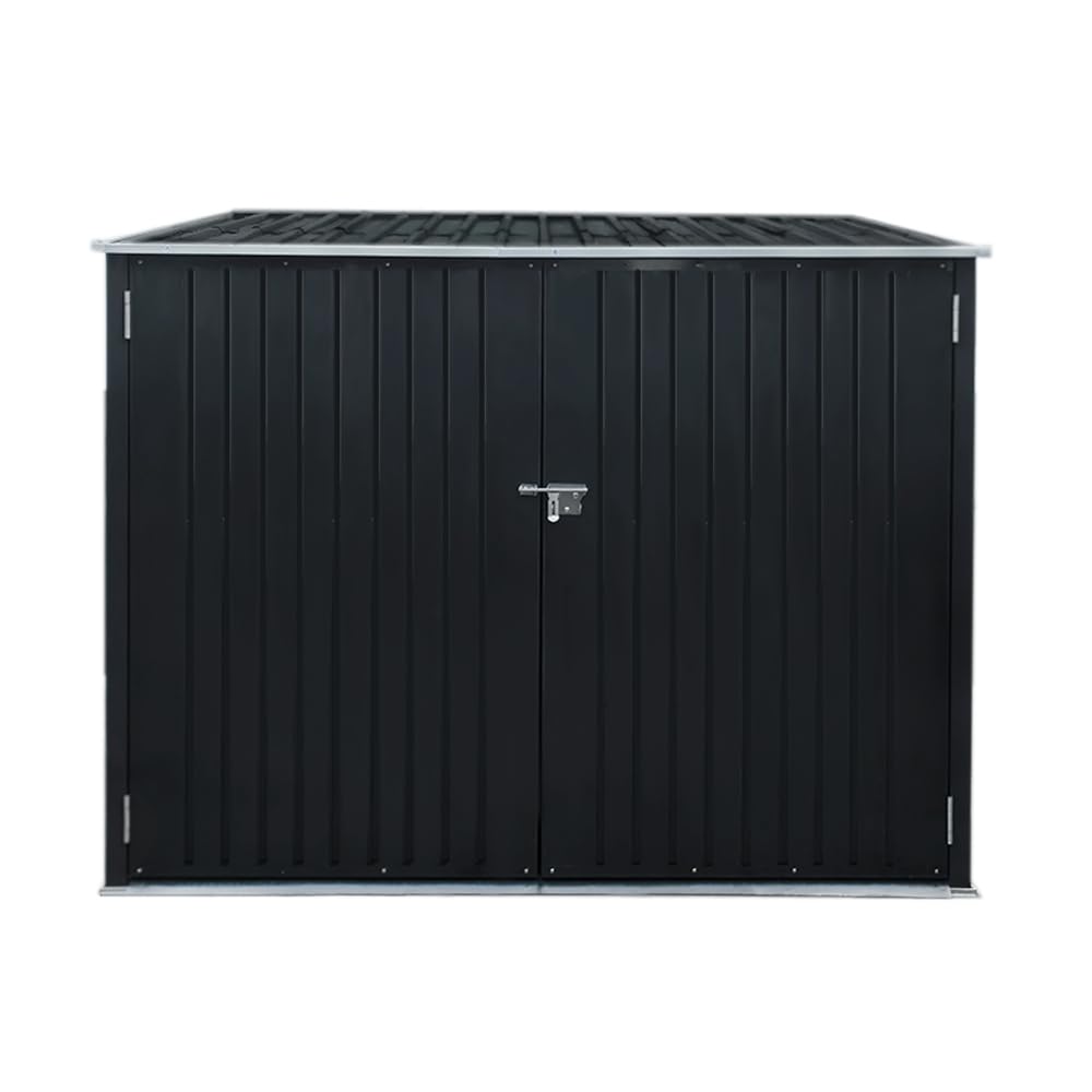 Galvanized Steel Bike Shed with Removable Gravity Locking Racks, Outdoor Bicycle Storage (D201x W196x H157m With 4 Racks) — view 7