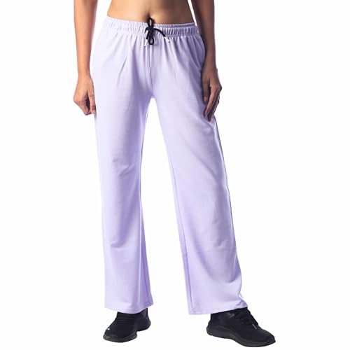 Image of London Hills Women High Rise Flared Track Pants Cotton Blend Regular Fit Joggers Track Pants Solid Track Pants