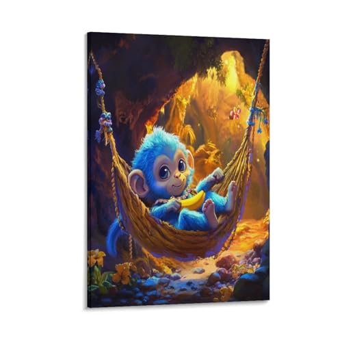 Impression sur toile singe murale haute définition - Toile déco 50x75cm