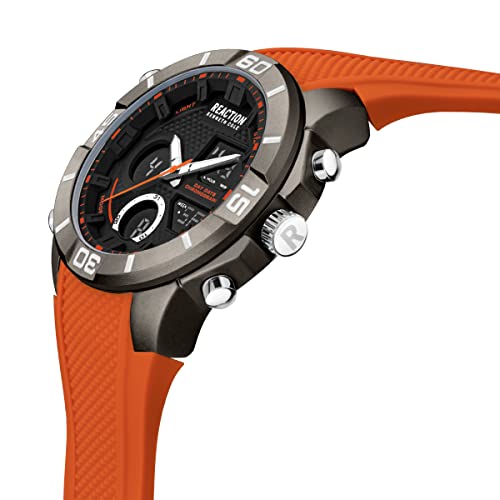 Image of Kenneth Cole Reaction Analogue - Digital Men's Watch - Krwgp2192103 (Black Dial Orange Colored Strap)