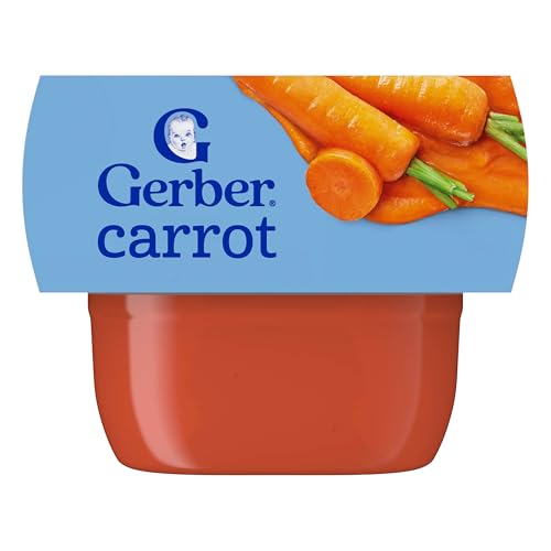 Gerber Stage 1 Carrot Puree Baby Food, 2 Oz, 16 Pack