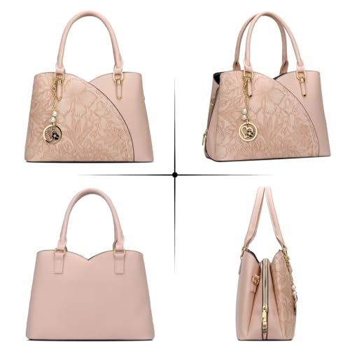 Image of KKXIU Triple Compartments Purses and Handbags for Women Fashion Ladies Satchel Shoulder Top Handle Bag
