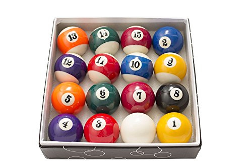 East Eagle Pool Table Billiard Ball Set - 2-1/16\" Full 16 Pool Ball Set