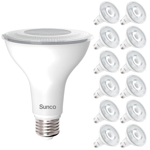 Sunco 12 Pack PAR30 Long Neck LED Flood Light Bulbs 11W (75W Equivalent) High Output 1200 Lumens 3000K Soft White Dimmable E26 Base Indoor Outdoor Recessed UL Certified