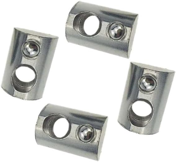 Half Round T Slot Nuts，T Sliding Nuts， 20/50/100pcs Half Round Elasticity Roll-in T Spring Nuts M3 M4 M5 M6 M8 for 2020 3030 4040 454 Aluminum Profiles Groove(4040M8 20pcs)