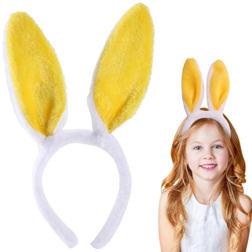 Diadema de orelhas de coelho da Páscoa, diadema com orelhas de coelho de pelúcia, Headband de orelha de coelho, acessórios de disfarce de coelho para a Páscoa, carnaval, aniversário, cosplay