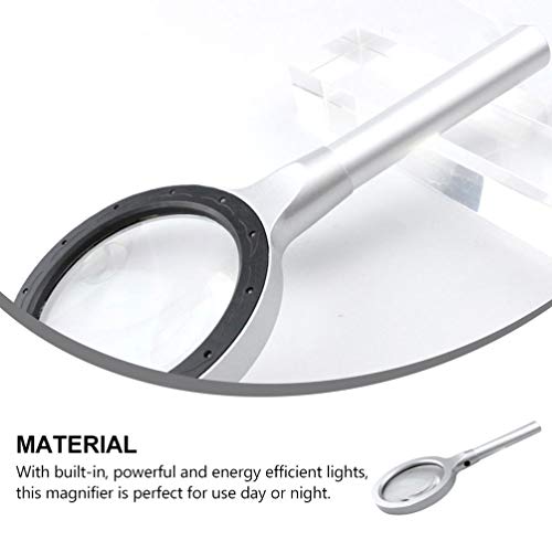 CLISPEED 12 Handheld Grande Lupa Lupa Com Luz LED Lupa Iluminada para A Degeneração Macular Idosos L