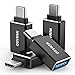 Nimaso Adattatore USB C a USB 3.0 [OTG - 4 Pezzi ] Alluminio Connettore Adattatore Tipo-C a USB A per Trasmissione Dati e Caricare per MacBook PRO 2017/2016, Google Chromebook Pixel, Nokia N1