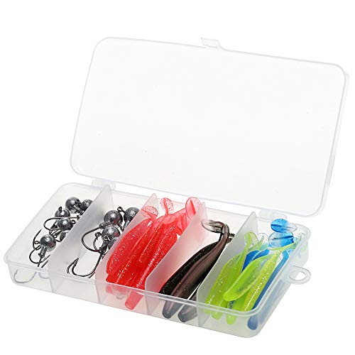 Atrair, Andoer 33 unidades de kit de iscas de pesca caixa de equipamento de pesca com anzol de cabeç