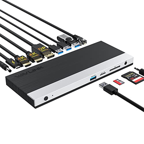 Wavlink Usb C Docking Station With 100W Power Adapter, Triple Display Usb Type C To Dual Hdmi Dock, 2 Hdmi, Displayport, 65W Pd3.0 Charging For Laptop, Ethernet, 4 Usb 3.0, Sd/Tf Card Slot, Audio #TOP2