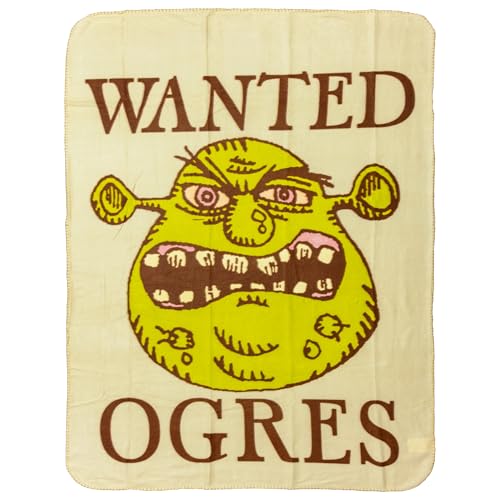 Silver Buffalo Shrek Wanted Ogres Sign 45' x 60' Fleece...