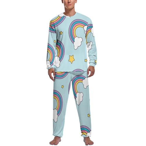 Haut et bas de pyjama manche longue pour homme motif étoiles
